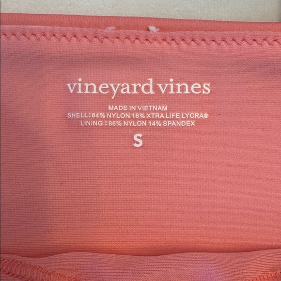 Vineyard Vines Pink/White Square Neck One Piece Swim Suit, sz S - Picture 2 of 3